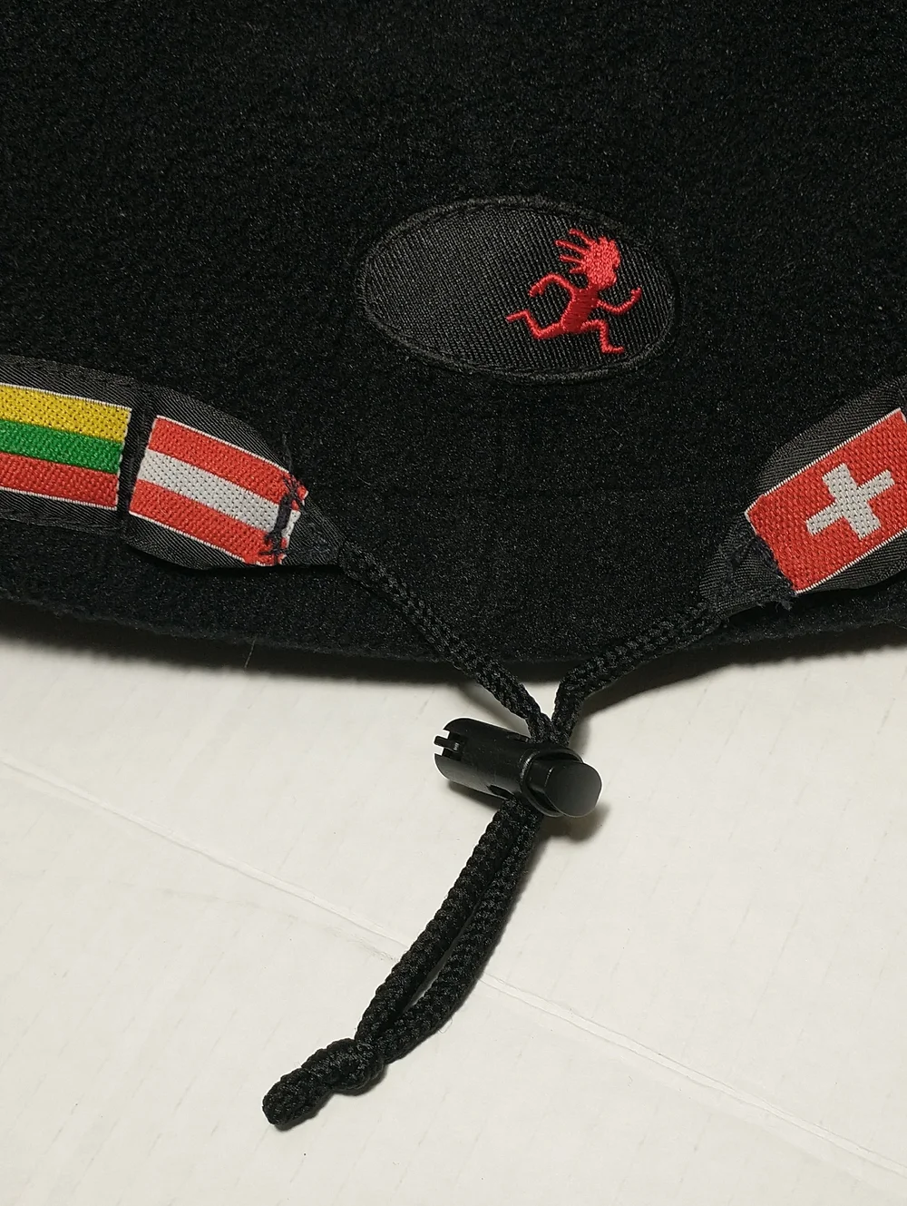 Vintage Shred Alert Fleece Adjustable Beanie, Countries Flags On, Adult Medium
